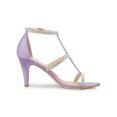 thumbnail image 3 of BLISSFUL STEP Women's Rhinestone Ankle Strap Stiletto High Heel Sandals Purple (Size 11), 3 of 6