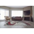 thumbnail image 3 of Spirals Abstract Pattern Area Rug Carpet in Red Grey Black, 7x10 (6'5" x 9'5", 200cm x 290cm), 3 of 5