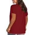 thumbnail image 3 of Birdeem T-Shirt Blouse Femme Mode Uni Col Rond Manches Courtes Hauts Amples, 3 of 12