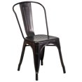 thumbnail image 1 of Black-Antique Gold Metal Indoor-Outdoor Stackable Chair, 1 of 9