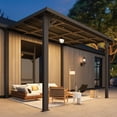thumbnail image 2 of AECOJOY 10' x 8' Hardtop Pergola Gazebo, Wall-Mounted Heavy Duty Metal Awning for Patio, Large Galvanized Steel Outdoor Pergola, 2 of 6