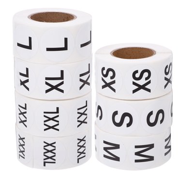 7 Rouleaux d'Étiquettes Adhésives Rondes pour Vêtements
