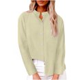 thumbnail image 1 of Yuyuzo Womens Fall Business Casual Tops Long Sleeve Button down Blouses Loose Basic Going out Tops, 1 of 5