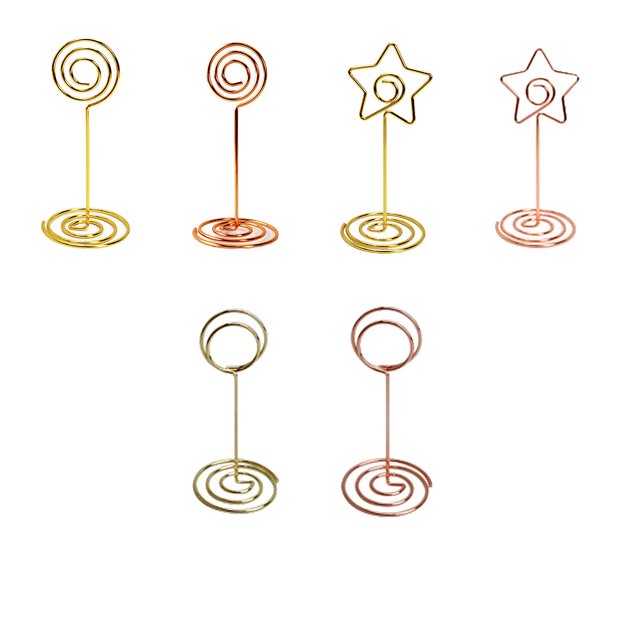 10 Pieces Table Number Stand Round Shape Metal Convenient Card Holder Centerpieces Paper Clamp Wedding Decoration Tabletop Decor type1