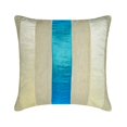 thumbnail image 1 of Decorative Blue 16"x16" (40x40 cm) Throw Pillow Covers, Velvet & Linen Patchwork Throw Pillows For Sofa, Striped Pattern Modern Style - Velvet Band Turquoise, 1 of 5