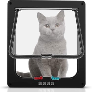Rabat pour Chat Rabat pour Chien 4 Directions Magnétique Attrape-Chat Grand Chien Rabat pour Chat 23.5*25*5.4cm Porte pour Chien Porte pour Chat Rabat pour Animal Facile à Installer avec Cadre Télescopique