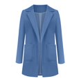 thumbnail image 3 of Femmes Poches Ouvertes sur le devant Cardigan Costume Formel Blouse à Manches Longues, 3 of 6