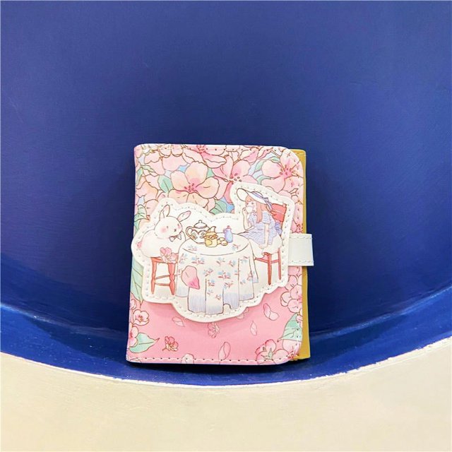 KUIZAP Little Bear Wallet Cartoon Women's Short Wallet Button 30% PU Card Bag(style J)