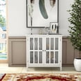 thumbnail image 3 of Costway Buffet de Rangement Armoire Porte en Verre Bahut Console Table Serveur Présentoir, 3 of 10
