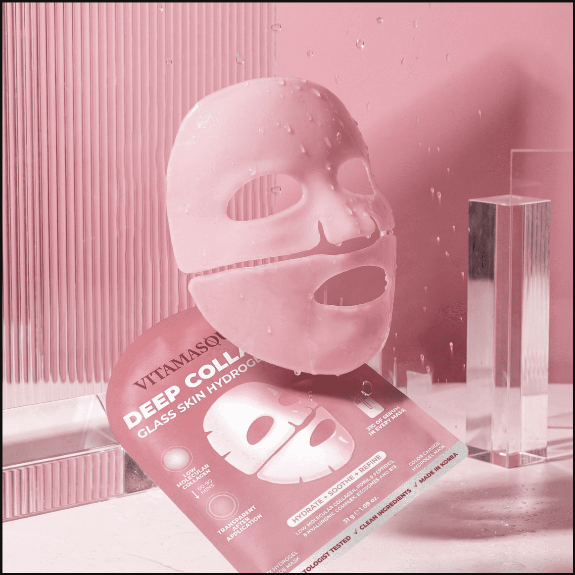 Masque hydrogel au collagène profond à changement de couleur