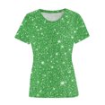 thumbnail image 4 of Plebaso T-Shirts de Mode pour Femmes à Imprimé Scintillant, Manches Courtes, T-Shirts Graphiques, Hauts Décontractés à Col Rond, 4 of 4