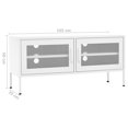 thumbnail image 4 of vidaXL Meuble TV - Acier Blanc, 105x35x50 cm, 4 of 5