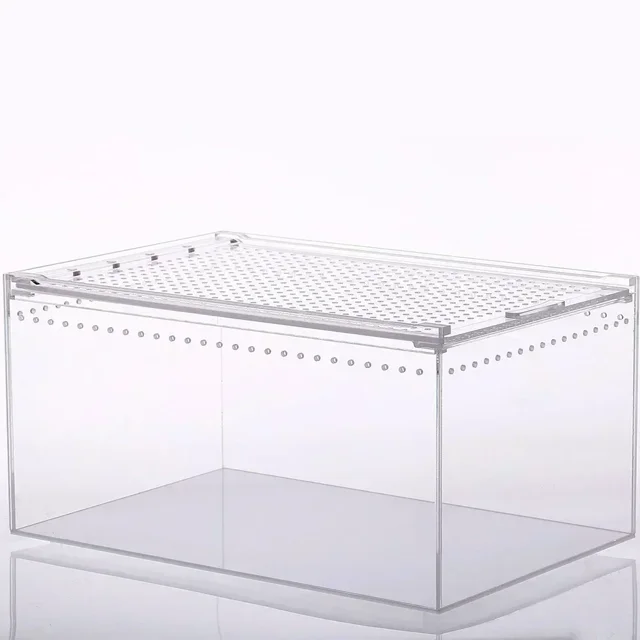 Habitat pour Reptiles Terrarium Boîte de Reproduction Acrylique Transparente Étanche Cage Araignée Lézard Scorpion Habitat Boîte d'Alimentation pour Insectes