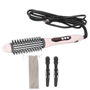 2‑in‑1 Hair Straightener Flat Iron Hot Round Brush Hair Straightening Brush 100‑240V