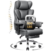 COOLHUT Large Executive Office Chair with Adjustable Armrests and Footrest, High Back PU Leather Computer Chair with Lumbar Support, for Big and Tall Users, for Home Office or Computer Desk Use