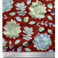 thumbnail image 1 of Soimoi Red Poly Georgette Fabric Leaves & Flower Floral Print Fabric by the Yard 52 Inch Wide, 1 of 3