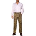 thumbnail image 2 of INSPIRE CHIC Pantalon pour Homme Imprimé Léopard Coupe Régulière Vintage devant Plat Pantalon 28 Brun, 2 of 5