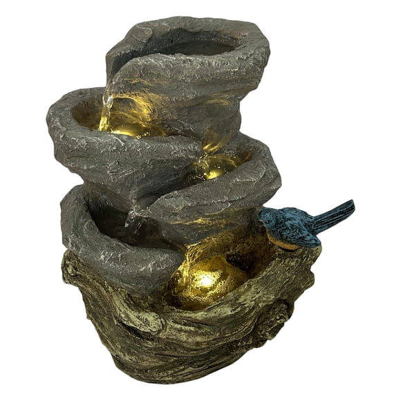 Angelo Décor Finch Falls Fountain with energy-efficient pump and LED Lighting