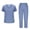 Light Blue, variant on Nfurl Nursing Uniform Scrub Sets for Women with 7 Pockets Short Sleeve V Neck Scrub Tops and Straight Leg Pants Nurse Uniform Set 2 Piece Black L