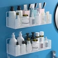 thumbnail image 3 of Cameland Shower Shelves Shower Shelves Corner Shelf for Bathroom Corner Rack Hole- Household Kitchen Bathroom Storage Rack Wash Table Traceless Wall Hanging, 3 of 6