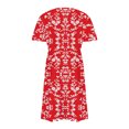 thumbnail image 3 of EGNMCR Robes de Fête pour Femmes Femmes Grande Taille Été Décontracté Manches Courtes Col en V Manches Imprimées Robes Robe Ample, 3 of 6
