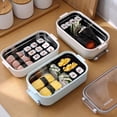 thumbnail image 3 of EGNMCR Microwave Lunch Box Japanese Wood Bento Box 2 Layer Container Storage New dish towel, 3 of 6