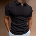 thumbnail image 1 of Styesk T Shirts for Man Men's Solid Color Shirt Pullover Lapel Vertical Strip Button Long-Sleeved Lapel Top, 1 of 5