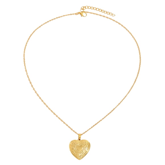 Riforla JEWELERS 14K Solid Yellow Gold 12MM Enameled Roses Heart Locket Pendant- for Photos, Messages, Sentimental's Womens Jewelry as show