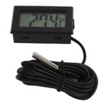 Embedded Digital Thermometer,Black LCD Embedded Electronic Embedded Temperature Meter Digital Electronic Temperature Meter Sturdy Construction