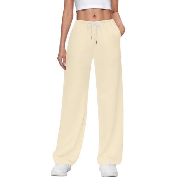 fatyb Women's Sweatpants Wide Leg Lounge Jogger Pants Casual Drawstring Open Bottom Pants with Pockets