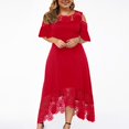 thumbnail image 2 of CHUANK Summer Plus Size Maxi Dresses For Wedding Guest Lace Stitching Dress Cold Shoulder Long Dresses Short Sleeve, 2 of 5
