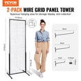 thumbnail image 2 of SKYSHALO 2' x 5.6' Grid Wall Panels Tower, 2 Packs Wire Gridwall Display Racks with T-Base Floorstanding, Double Side Gridwall Panels for Art Craft Shows, Retail Display with Extra Clips and Hooks, 2 of 9