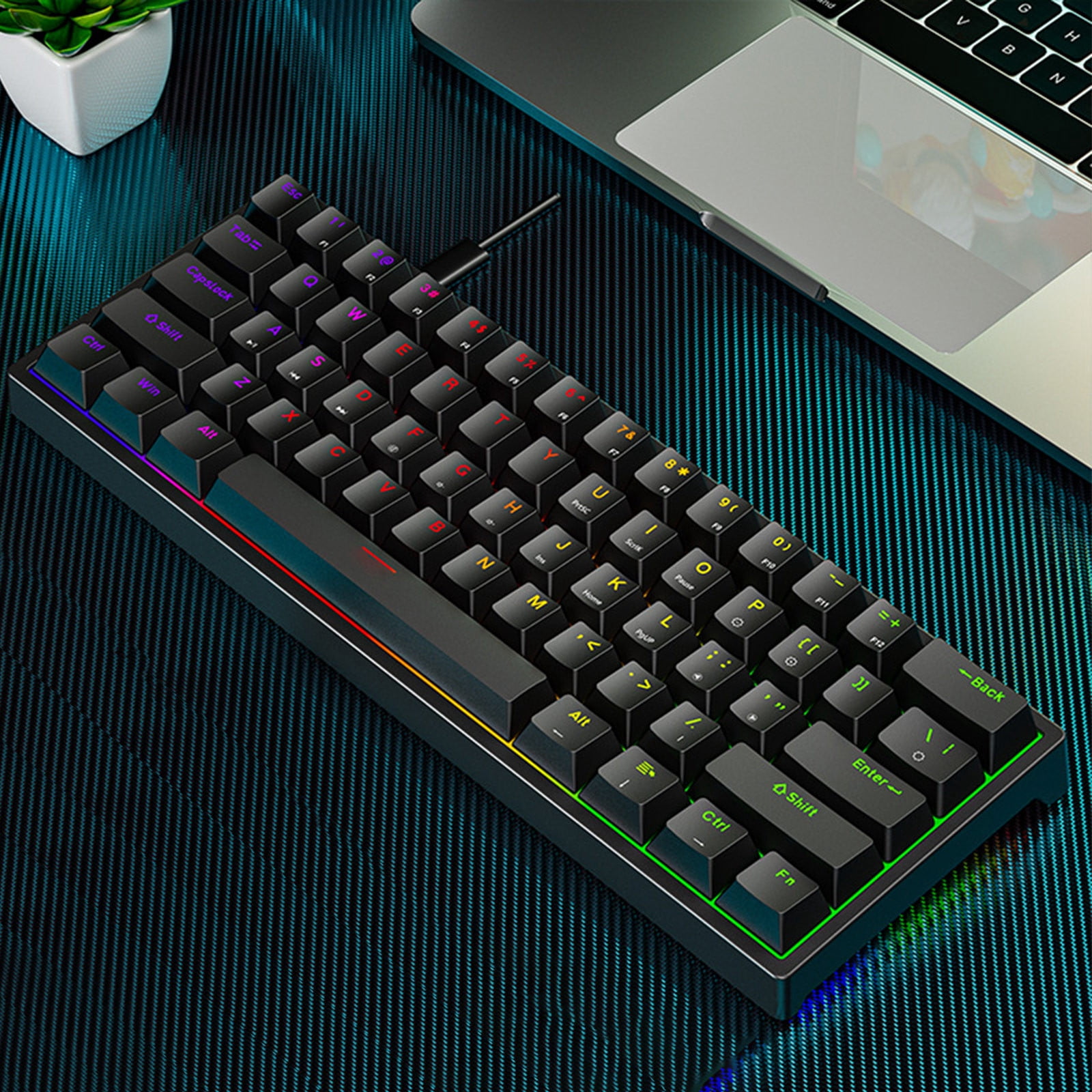 COFEST Wired Illuminated Keyboard Mechanical Sense Gaming Keyboard Gaming Desktop PC Laptop Keyboard Black