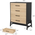 thumbnail image 3 of Commode à 4 Tiroirs pour Chambre, Commode Haute de 38,6 Pouces, Tiroir Haut avec Rangement Autoportant, Coffre de Rangement en Bois pour Garde-Robe pour Salon, Chambre, Entrée, 3 of 7