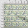 thumbnail image 1 of oneOone Cotton Poplin Fabric Stripe|Leaves & Hen Block Printed Craft Fabric BTY 56 Inch Wide, 1 of 4