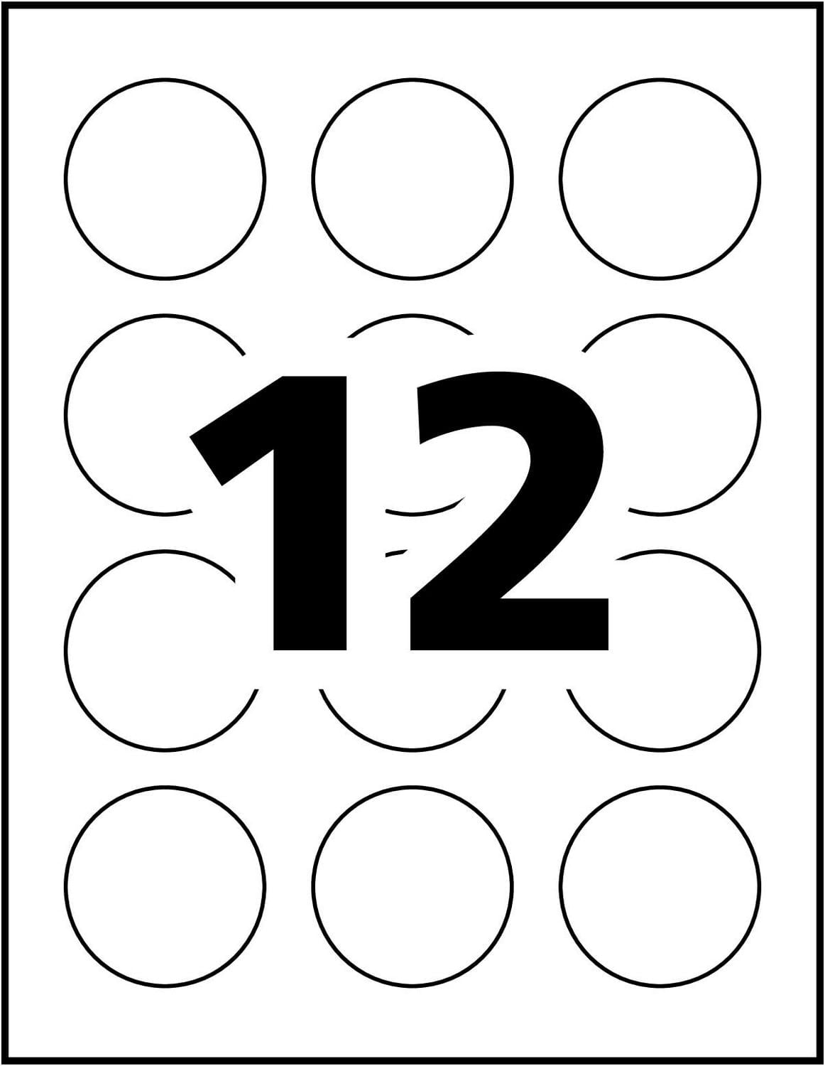 Étiquettes rondes blanc lustré, 2 " de diamètre, adhésif permanent, pour imprimantes laser et à jet d’encre - 82807