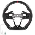 thumbnail image 1 of VEVOR Steering Wheel for 2016-2021 Honda Civic, Carbon Fiber Steering Wheel D-Shaped Flat-Bottom, Leather Grip with Non-Slip Texture & Precise Stitching, Accessories Replacement for Honda Civic, Black, 1 of 9