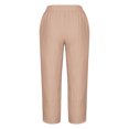 thumbnail image 4 of Timegard Plus Size Pants for Women Elastic Waist Solid Color Comfy Fall Casual Crop Pants with Pockets, 4 of 5