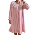 thumbnail image 3 of Yuyuzo Robes de Pyjama pour Femmes Peignoirs en Flanelle Polaire Duveteux à Manches Longues Robe de Chambre Col Mignon Chaud Long Peignoir, 3 of 7