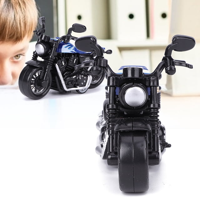Moto Jouet à Rétrofriction, Modèle de Moto pour Enfants de Collection Cool à Fonctionnement Simple pour Cadeau Parfait Rouge,Bleu,Orange
