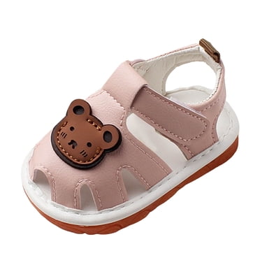 Ketyyh-chn99 Baby Girls Boys Soft Summer Beach Sandals Baby Toddler Girls PU Leather Soft Open Toe Summer Sandals Flower Flat Shoes for 0-6 Months,Pink