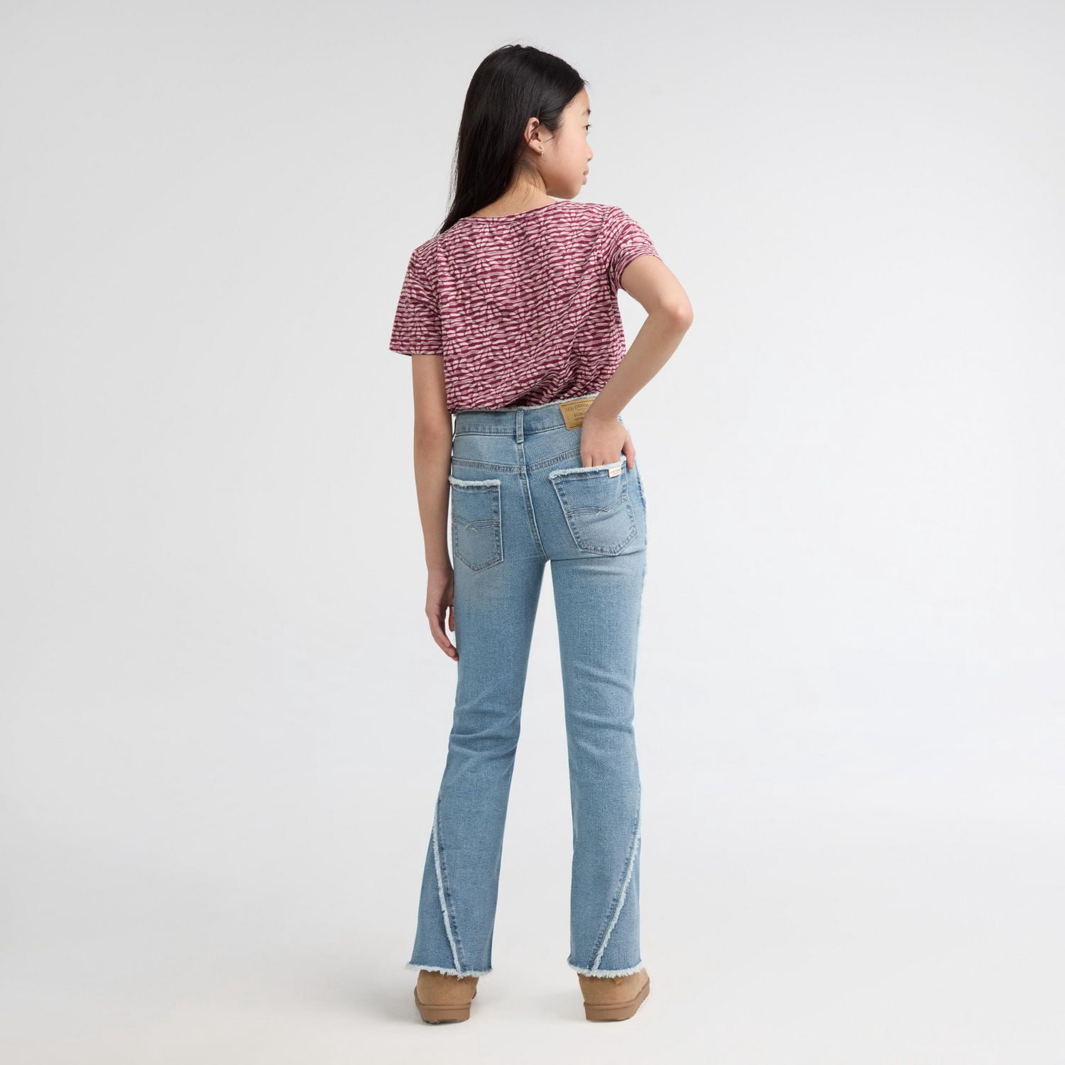 Levi Strauss Signature Jean Évasé à Bords Effilochés pour Fille, tailles 5 18