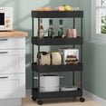 thumbnail image 4 of Fesfesfes 4 Tier Slim Rolling Storage Cart Bathroom Organizer Laundry Utility Cart Mobile Shelving Unit Multi Purpose Kitchen Narrow Places, 4 of 5