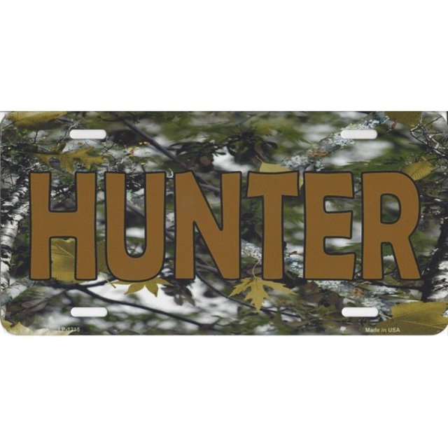 Hunter Plaque d'Immatriculation Camoflage