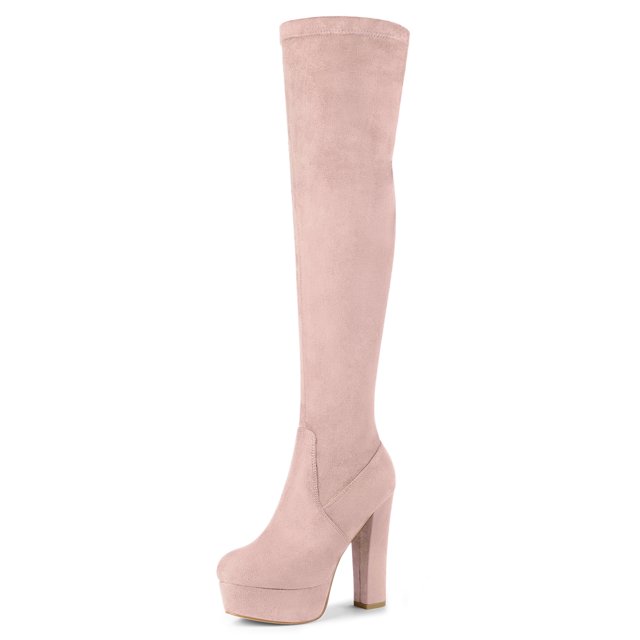 Unique Bargains Women's Platform Block Heel over Knee Boots