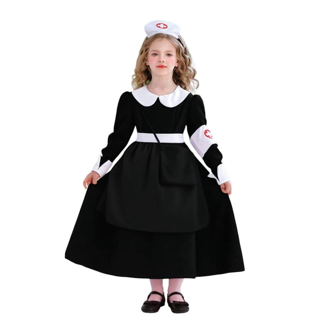 Bébé Noir Manches Longues Courtes pour Enfants Garçon Fille Automne Été Col Bateau Midi Formel Rendez-Vous Soirée Concert Costumes de Soubrette Cosplay Robes Robe de Retour à la Maison Enfant 2025 8 Ans