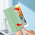 thumbnail image 4 of Compatible for iPad Pro 10.5Case, iPad Case with Pencil Holder, Soft TPU Translucent Frosted Back Auto Wake/Sleep Smart Cover Cases (Light Green), 4 of 9