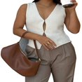 thumbnail image 1 of Women Knit Sweater Vest Tops Sleeveless V-Neck Button up Tank Tops, 1 of 6