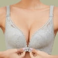 thumbnail image 1 of Meichang Front Closure Bras for Women Plus Size Unpadded Lace Racerback Lightly Buckle Bras Wireless Full Coverage Push Up Bras Comfortable Ultra Thin Everyday Bras Gray S, 1 of 5