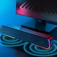 thumbnail image 1 of Dvkptbk Mini Soundbar Speaker Portable Long Desktop Bluetooth Speaker with Strong Basses and High Power Wireless Bluetooth 5.0 Speaker with 7-Color Ambient Light Electronics, 1 of 7